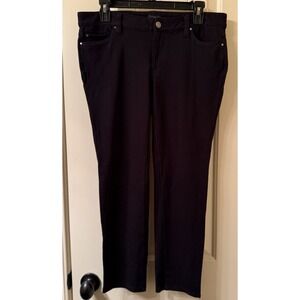 Ann Taylor Black Pants Slacks 8 Tapered Leg Stretch Career Work Office